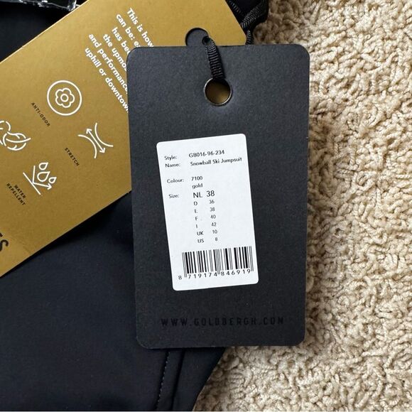 Goldbergh Snowball Puffer Ski Suit Jumpsuit NWT US 8 Waterproof Insulated Gold - Picture 6 of 13